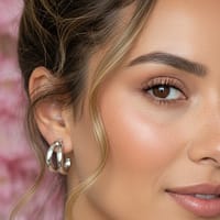 boucles anneaux doubles acier inoxydable argent boucles anneaux doubles acier inoxydable argent