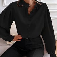 blouse chic a boutons noire ou bleue blouse femme chic a boutons noire ou bleue