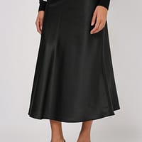 Jupe satin gauche Jupe noire effet satiné