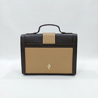 Sac ecrin d'automne dos Sac à main bicolore élégant marron et beige