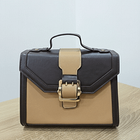 Sac à main écrin d'automne sac à main chic bicolore marron