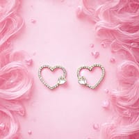 boucles coeur or Boucles d'oreilles cœur et strass en acier inoxydable