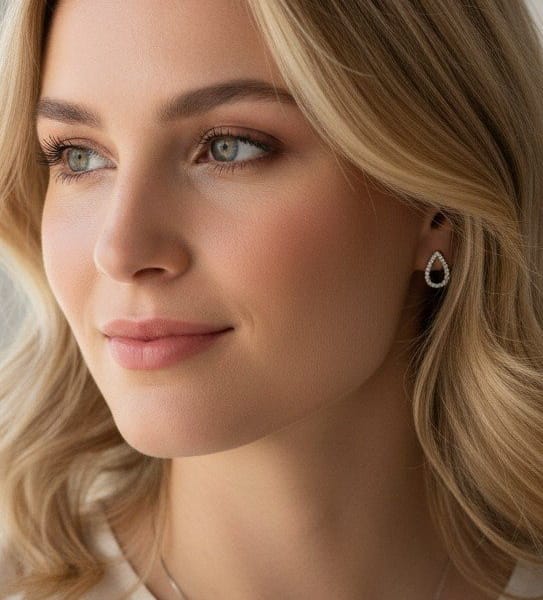 boucles d'oreilles goutte et strass en acier inoxydable boucles d'oreilles goutte et strass en acier inoxydable