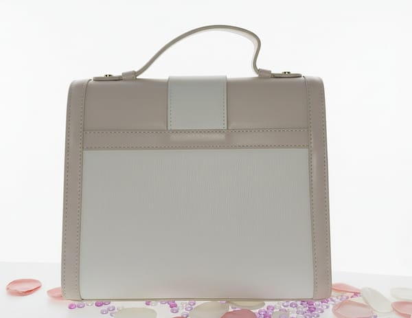 Sac Perle de Rose dos Sac à main bicolore beige rosé et crème avec bandoulière "Lily"