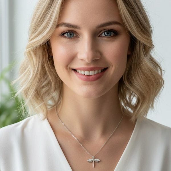 collier libellule orné de strass en acier inoxydable collier libellule orné de strass en acier inoxydable