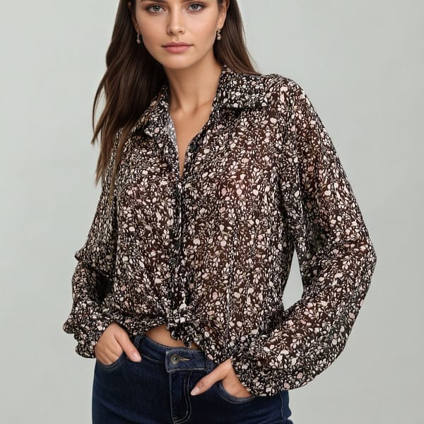chemise-fluide-en-mousseline-a-imprime-fleuri_noir chemisier femme fluide mousseline imprimé noie fleuri