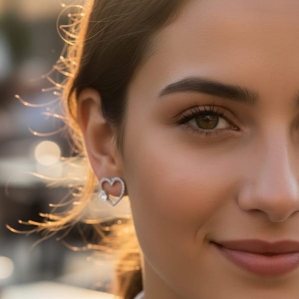 boucles d'oreilles cœur et strass acier inoxydable boucles d'oreilles cœur et strass acier inoxydable