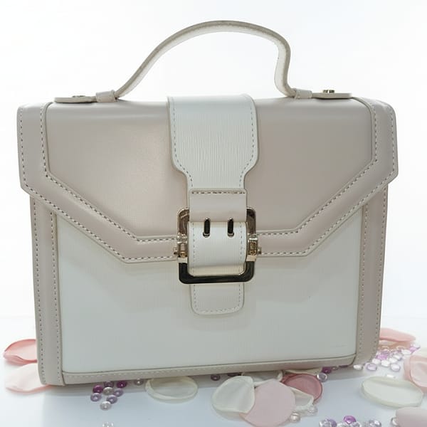 Sac à main Lily perle sac à main blanc et rose