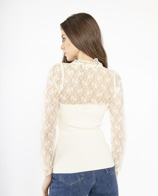 Pull dentelle de lune 3 Pull femme dentelle léger blanc ou ivoire – Dentelle de Lune