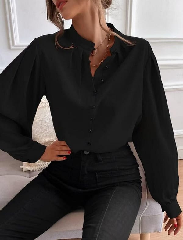blouse chic a boutons noire ou bleue blouse femme chic a boutons noire ou bleue