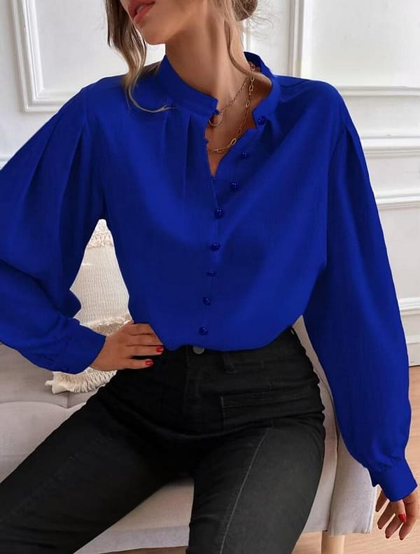 blouse-chic-a-boutons_bleu-roi_6793be748248b Blouse femme noire ou bleue boutons élégants manches longues