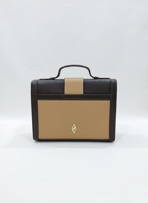 Sac ecrin d'automne dos Sac à main bicolore élégant marron et beige