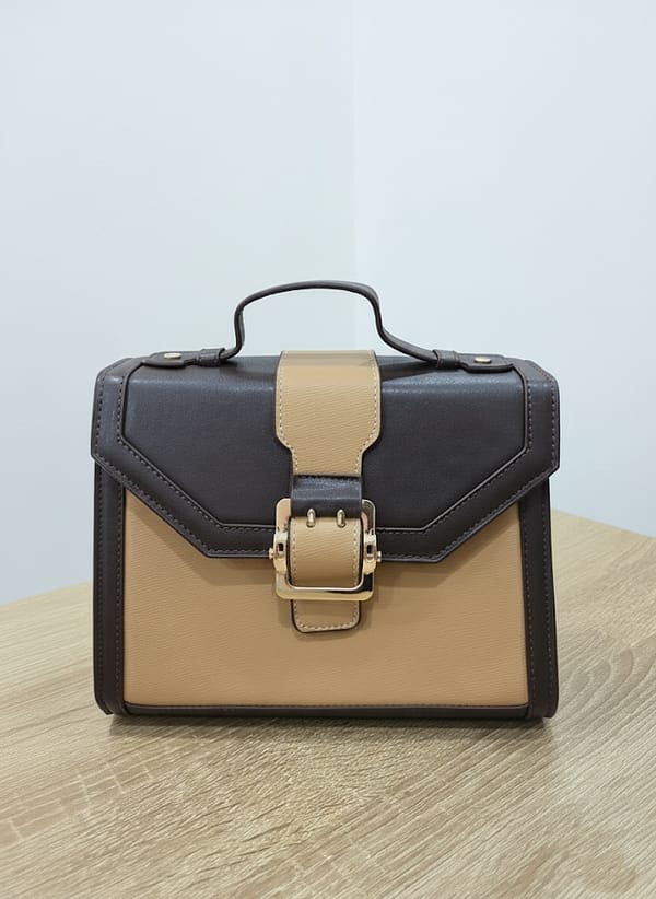 Sac à main écrin d'automne sac à main chic bicolore marron