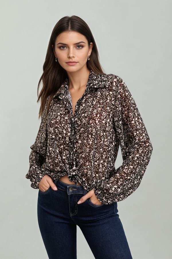 chemise-fluide-en-mousseline-a-imprime-fleuri_noir chemisier femme fluide mousseline imprimé noie fleuri